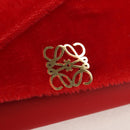 LOEWE Chain Goya Shoulder Bag Leather Red Gold Auth ka576M-20