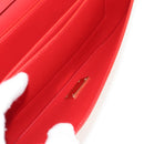 LOEWE Chain Goya Shoulder Bag Leather Red Gold Auth ka576M-24