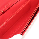 LOEWE Chain Goya Shoulder Bag Leather Red Gold Auth ka576M-10