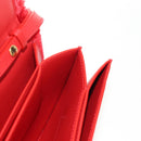 LOEWE Chain Goya Shoulder Bag Leather Red Gold Auth ka576M-25