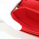 LOEWE Chain Goya Shoulder Bag Leather Red Gold Auth ka576M-26