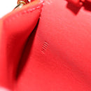 LOEWE Chain Goya Shoulder Bag Leather Red Gold Auth ka576M-11