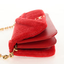 LOEWE Chain Goya Shoulder Bag Leather Red Gold Auth ka576M-3