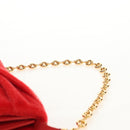 LOEWE Chain Goya Shoulder Bag Leather Red Gold Auth ka576M-14