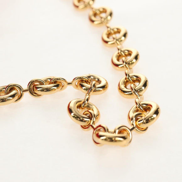 LOEWE Chain Goya Shoulder Bag Leather Red Gold Auth ka576M