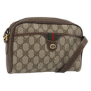 GUCCI GG Supreme Web Sherry Line Bag PVC Beige Gold 116 02 089 Auth ka5771-1