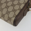 GUCCI GG Supreme Web Sherry Line Bag PVC Beige Gold 116 02 089 Auth ka5771-16