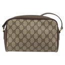 GUCCI GG Supreme Web Sherry Line Bag PVC Beige Gold 116 02 089 Auth ka5771-2