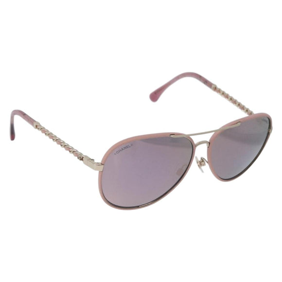 CHANEL Sunglasses metal Gold CC Auth ka5772