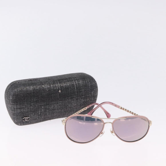 CHANEL Sunglasses metal Gold CC Auth ka5772