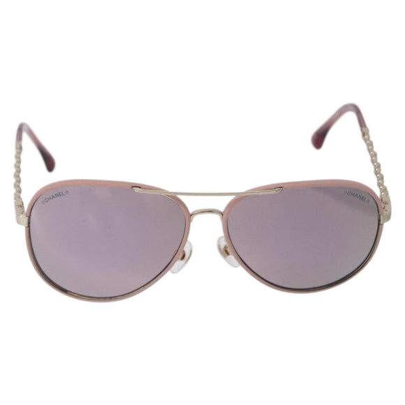 CHANEL Sunglasses metal Gold CC Auth ka5772