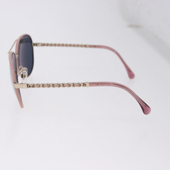 CHANEL Sunglasses metal Gold CC Auth ka5772