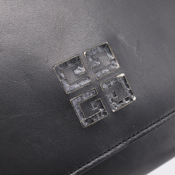 GIVENCHY Hand Bag Leather Black Auth ka5773A