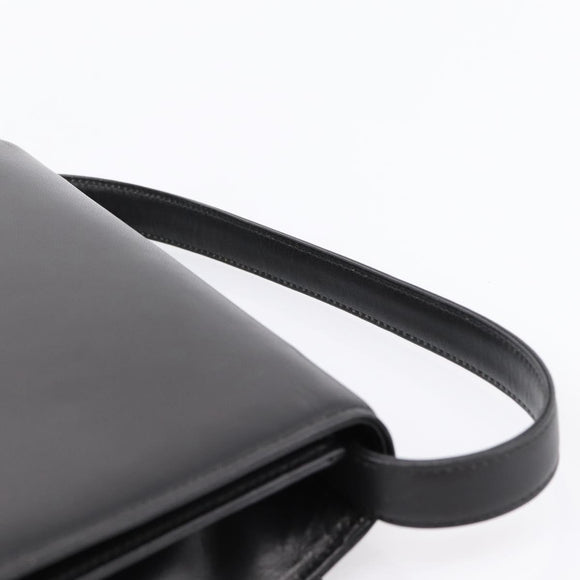 GIVENCHY Hand Bag Leather Black Auth ka5773A