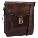 BALLY Shoulder Bag Leather Brown Gold Auth ka5774-1