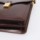 BALLY Shoulder Bag Leather Brown Gold Auth ka5774-10