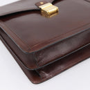 BALLY Shoulder Bag Leather Brown Gold Auth ka5774-11