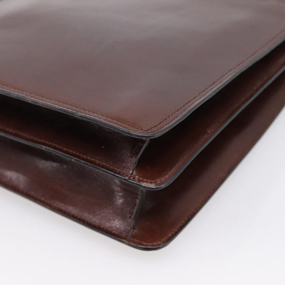 BALLY Shoulder Bag Leather Brown Gold Auth ka5774