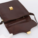 BALLY Shoulder Bag Leather Brown Gold Auth ka5774-14