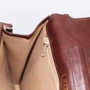 BALLY Shoulder Bag Leather Brown Gold Auth ka5774-19