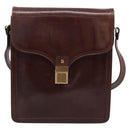 BALLY Shoulder Bag Leather Brown Gold Auth ka5774-2
