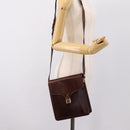 BALLY Shoulder Bag Leather Brown Gold Auth ka5774-23