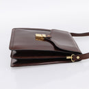 BALLY Shoulder Bag Leather Brown Gold Auth ka5774-5