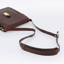 BALLY Shoulder Bag Leather Brown Gold Auth ka5774-7