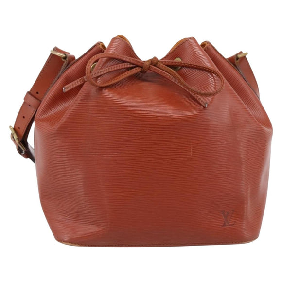 LOUIS VUITTON Epi Petit Noe Shoulder Bag Brown M44103 LV Auth ka5777