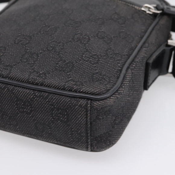 GUCCI GG Canvas Shoulder Bag Black Silver 101680 Auth ka5778