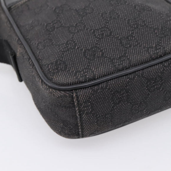 GUCCI GG Canvas Shoulder Bag Black Silver 101680 Auth ka5778