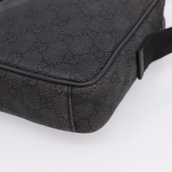 GUCCI GG Canvas Shoulder Bag Black Silver 101680 Auth ka5778