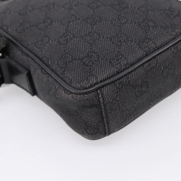 GUCCI GG Canvas Shoulder Bag Black Silver 101680 Auth ka5778