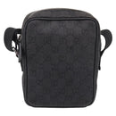 GUCCI GG Canvas Shoulder Bag Black Silver 101680 Auth ka5778-2
