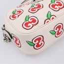 GUCCI GG Marmont Apple Shoulder Bag Leather White Silver 447632 Auth ka5779M-11