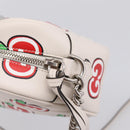 GUCCI GG Marmont Apple Shoulder Bag Leather White Silver 447632 Auth ka5779M-14