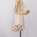 GUCCI GG Marmont Apple Shoulder Bag Leather White Silver 447632 Auth ka5779M-22