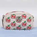GUCCI GG Marmont Apple Shoulder Bag Leather White Silver 447632 Auth ka5779M-23