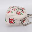 GUCCI GG Marmont Apple Shoulder Bag Leather White Silver 447632 Auth ka5779M-5