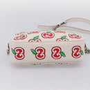 GUCCI GG Marmont Apple Shoulder Bag Leather White Silver 447632 Auth ka5779M-9