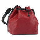 LOUIS VUITTON Epi Petit Noe Shoulder Bag Bicolor Black Red M44172 LV Auth ka5782-1