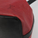 LOUIS VUITTON Epi Petit Noe Shoulder Bag Bicolor Black Red M44172 LV Auth ka5782-15