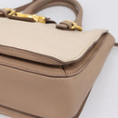 Miu Miu Hand Bag Leather 2way Beige Gold Auth ka5783A-15
