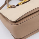 Miu Miu Hand Bag Leather 2way Beige Gold Auth ka5783A-16