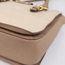 Miu Miu Hand Bag Leather 2way Beige Gold Auth ka5783A-17
