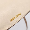 Miu Miu Hand Bag Leather 2way Beige Gold Auth ka5783A-18