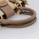 Miu Miu Hand Bag Leather 2way Beige Gold Auth ka5783A-7