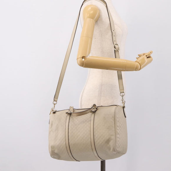 GUCCI Micro GG Canvas Guccissima Bag Leather 2way Beige 322231 Auth ka5784