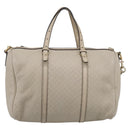 GUCCI Micro GG Canvas Guccissima Bag Leather 2way Beige 322231 Auth ka5784-2