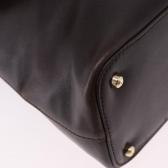 GUCCI Shoulder Bag Leather Black Gold 001 3444 1804 Auth ka5785
